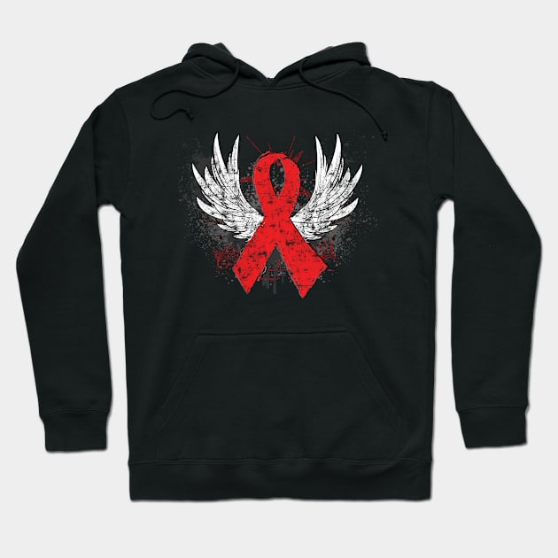 Winged Red Ribbon - World AIDS Day Hoodie by wheedesign